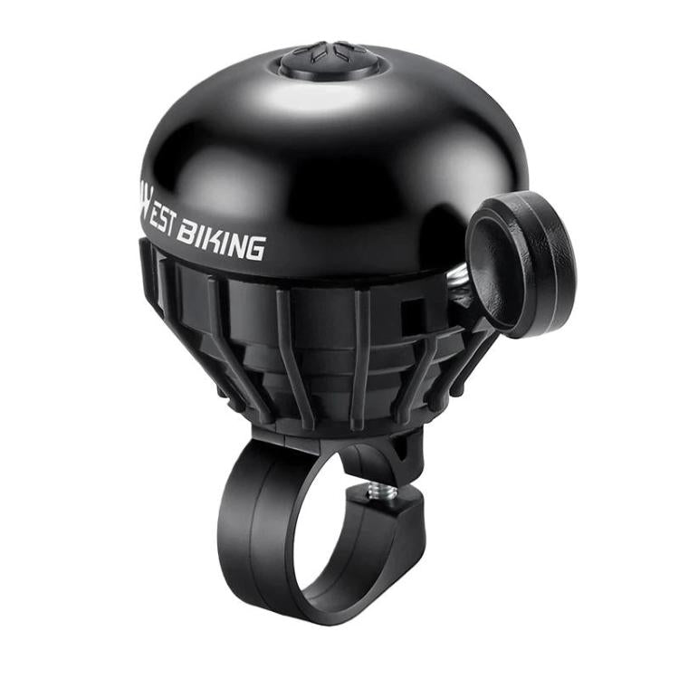 Black bike thumb bell with round dome and side trigger paddle