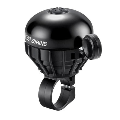 Black bike thumb bell with round dome and side trigger paddle