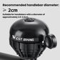 Black bike thumb bell close-up with round dome and side button
