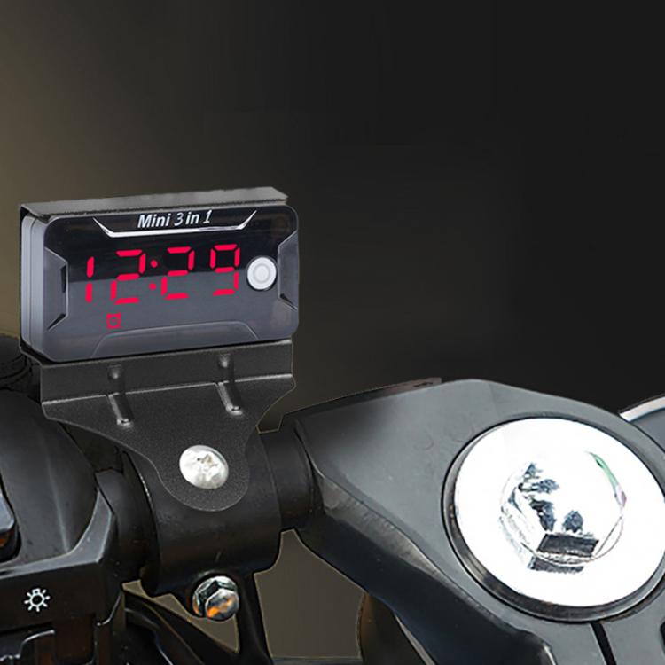 8-150V Electric Scooter/Motorcycle Two-Wire Waterproof Time Voltage Temperature Meter