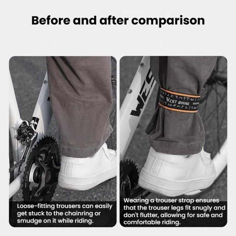WEST BIKING YP0719495 Cycling Reflective Pant Bands Anti-Slip Adjustable Straps