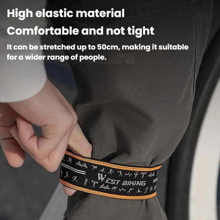 WEST BIKING YP0719495 Cycling Reflective Pant Bands Anti-Slip Adjustable Straps