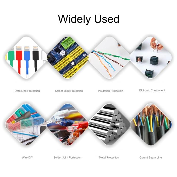 Heat shrink wrapping kit with multicolor tubing sleeves for wire insulation and splices