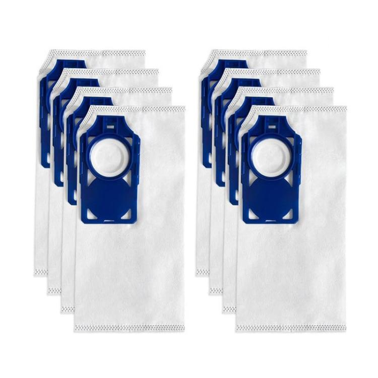 Set of non-woven vacuum dust bags with blue circular collars