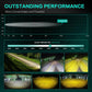 Spotlight performance chart with color temperature scale and beam intensity bars