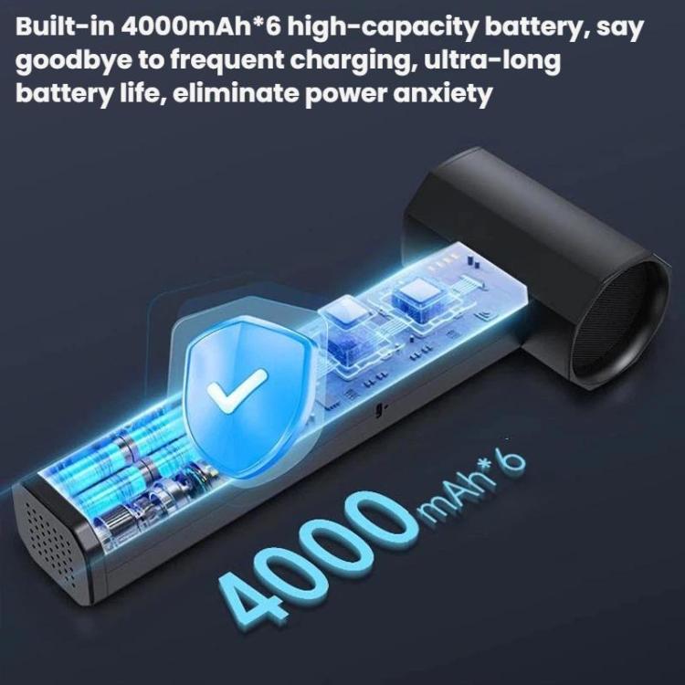 Cordless handheld blower fan with long nozzle and built-in high-capacity battery pack