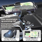 Car phone holder with clamp cradle and 360° rotating arm holding a smartphone