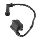 Black ignition coil module with wiring harness and spark plug connector