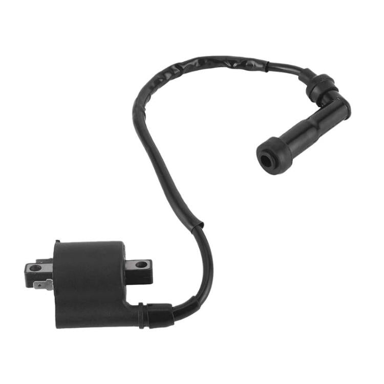 Black ignition coil with spark plug lead and mounting bracket