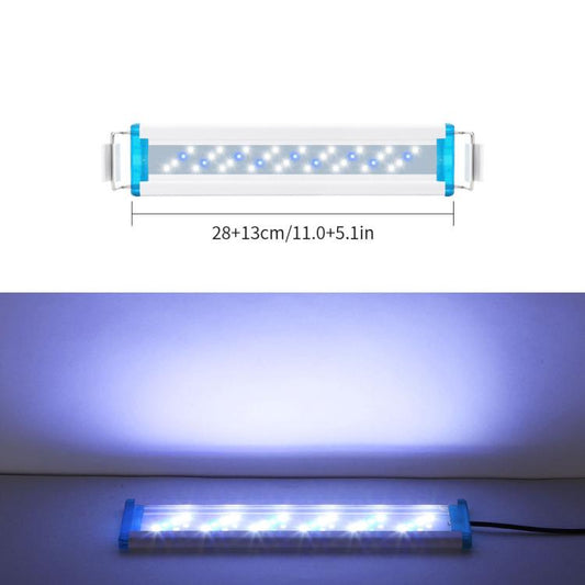 Ultra-thin aquarium LED light bar, 28cm, blue LEDs in clear housing