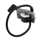 Ignition coil module with black wire harness, metal bracket, and beige insulator