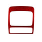 Red carbon-fiber style center console air vent trim sticker, rectangular surround