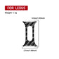 Carbon-fiber style air vent trim sticker piece, black, with size markings, 1 pc