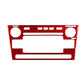 Red carbon-fiber style radio panel trim sticker with cutouts for knobs