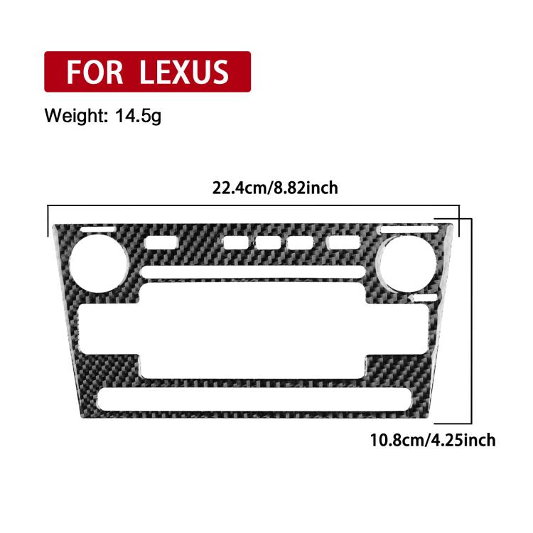 Black carbon-fiber style radio panel trim sticker, rectangular with knob openings