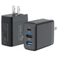 Black power dock adapter set showing US plug and front I/O ports