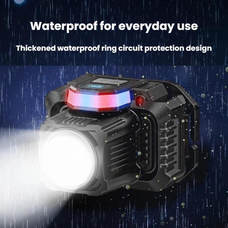 SMILING SHARK TD-0282A-5 Digital Display Zoom High Brightness Headlamp Motion Sensing Hands-Free Work Light