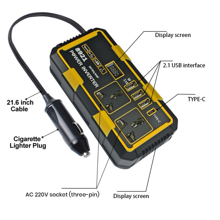 300W Multifunctional Car Cigarette Lighter Power Inverter