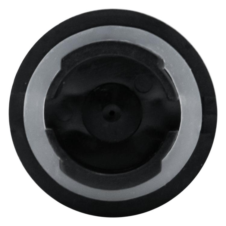 Round underside view of black water tank lid replacement with center screw hole