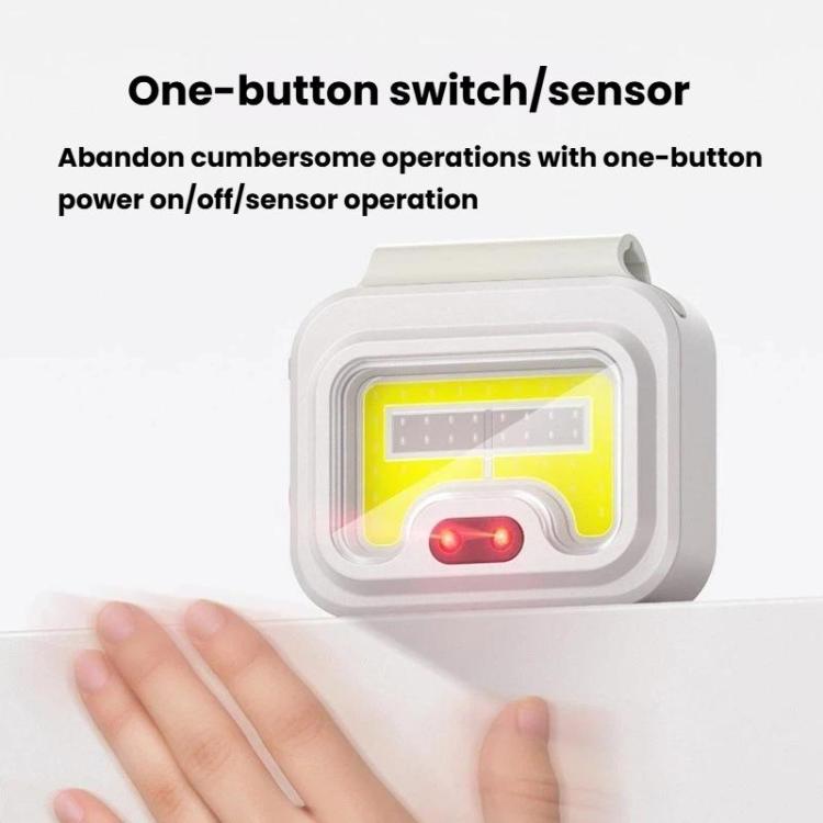 White LED headlamp/work light with one-button control and red indicator