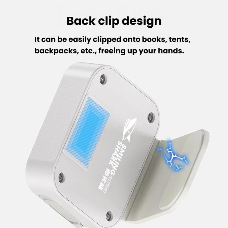White LED headlamp/work light with back clip mount and side blue glow LEDs