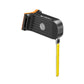 Outdoor bicycle tail light with yellow LED glow and black shark-shaped housing