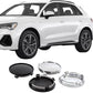61mm wheel hub center caps set of 4, shown on a white Audi SUV wheel