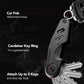 Black aluminum key holder clip with car key ring and attachment hoop