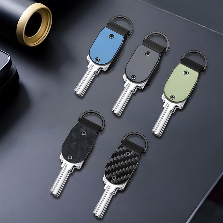 Assorted mini aluminum key holders with key blades in multiple colors