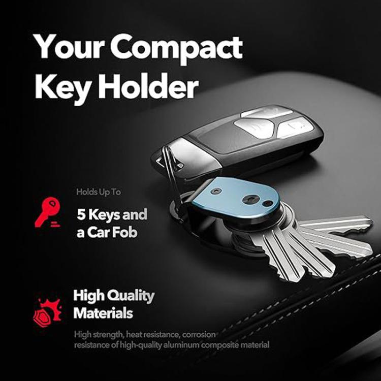 Blue mini key holder with key blades and keyring loop