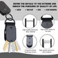 Dark mini key holder showing aluminum material callouts and key ring