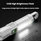 White COB LED flashlight with bright front light window and digital controls