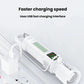 White flashlight with USB charging cable connected