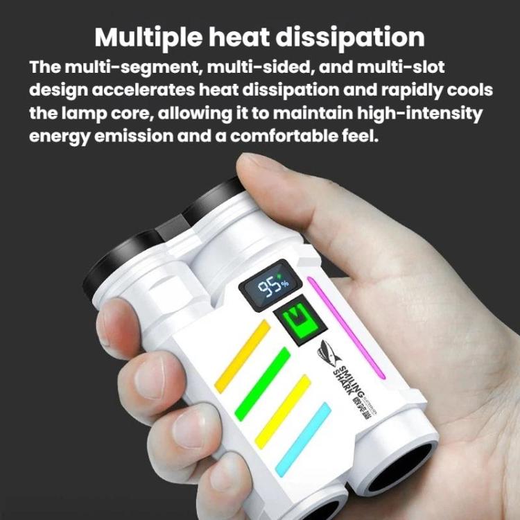 SMILING SHARK SD-5273 Portable High Bright Digital Display Flashlight USB Rechargeable Spotlight & Flood Light, SD-5273