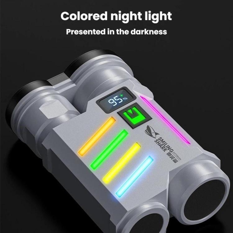 SMILING SHARK SD-5273 Portable High Bright Digital Display Flashlight USB Rechargeable Spotlight & Flood Light, SD-5273