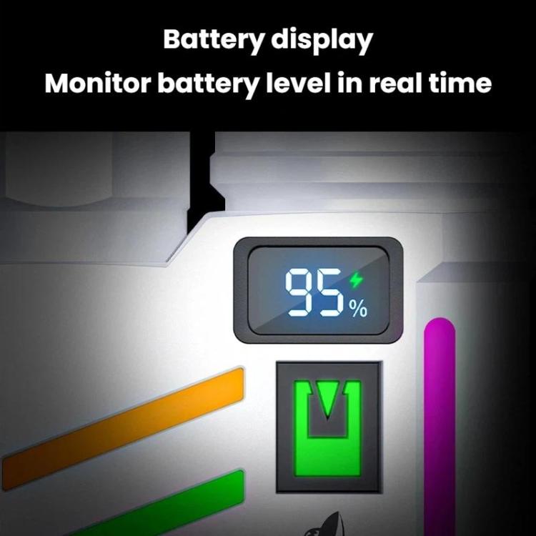SMILING SHARK SD-5273 Portable High Bright Digital Display Flashlight USB Rechargeable Spotlight & Flood Light, SD-5273