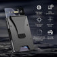 Black aluminum RFID badge holder card wallet, front with card compartment