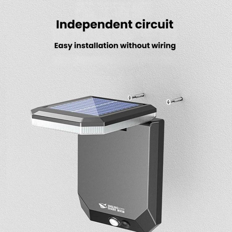 Solar Motion Sensor Garden Light 3-Gear Foldable Outdoor Wall Lamp, SMILING SHARK BD-068
