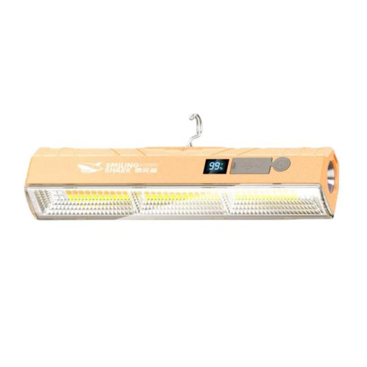 Beige LED mosquito repellent lamp with hanging hook and digital display