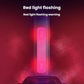 Green flashlight with red flashing warning light strip