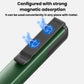 Green flashlight with black magnetic adsorption pads on top