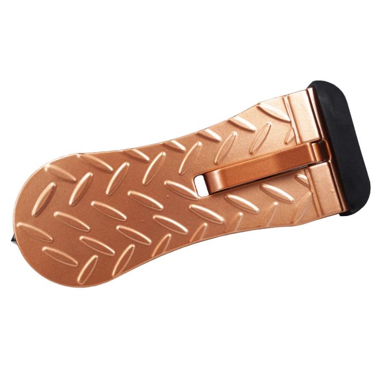 Car roof climbing footrest step, bronze-brown textured anti-slip pad with metal clasp