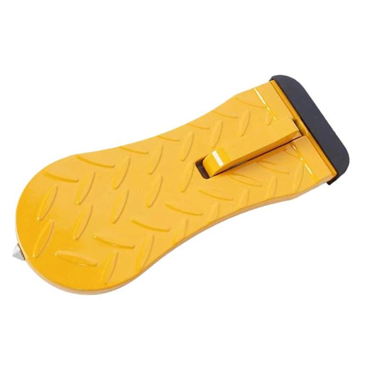 Car roof climbing footrest step, yellow textured anti-slip pad with metal clasp