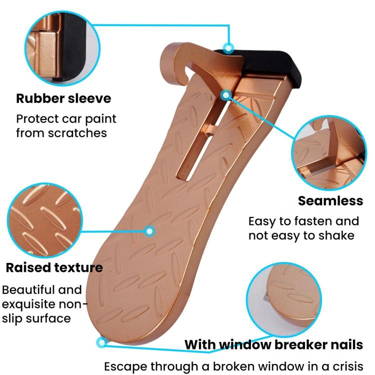 Car roof climbing footrest step in bronze with raised non-slip texture and rubber sleeve