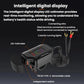 Motorcycle USB charger with LED voltmeter display and retractable cable