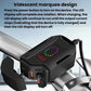 Motorcycle phone charger with rotating LED display and retractable USB-C cable