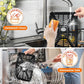 Black crisper tray insert set shown hand-washing in a sink