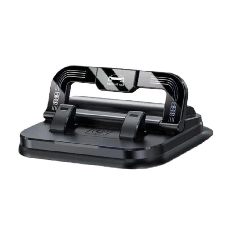 Black 2-in-1 car phone holder with number plate base and anti-shake mount