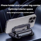 Phone holder and parking number tag combo with clamp tray on a base