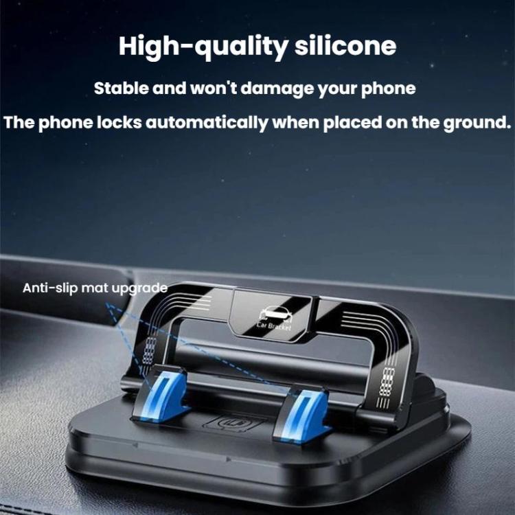 Car phone holder with silicone grip pads and anti-slip base